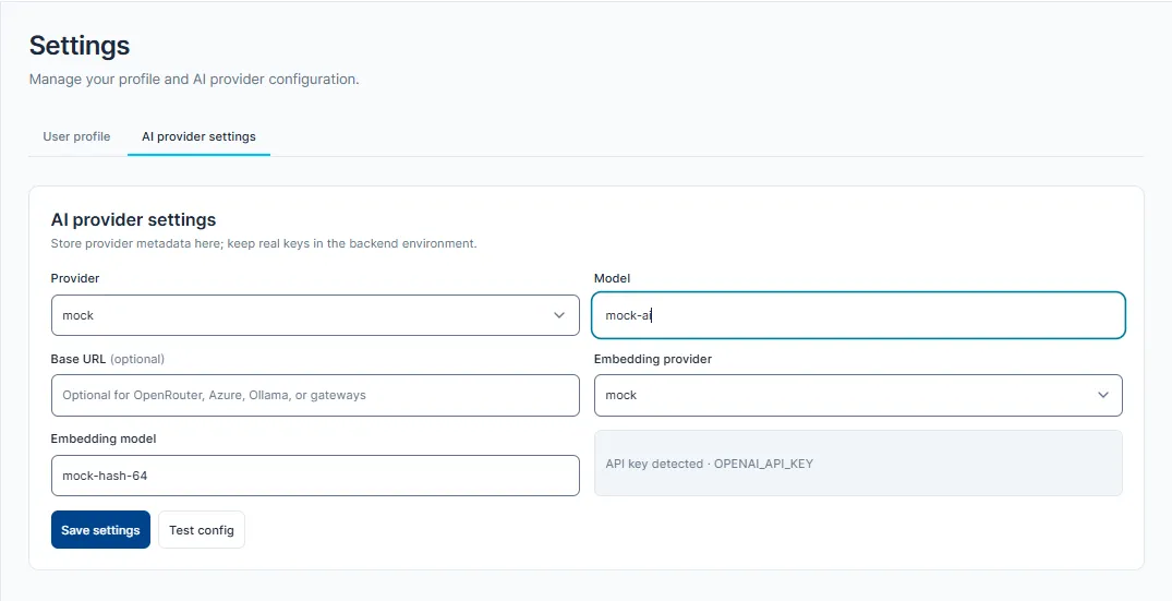Provider boundary and deterministic test path